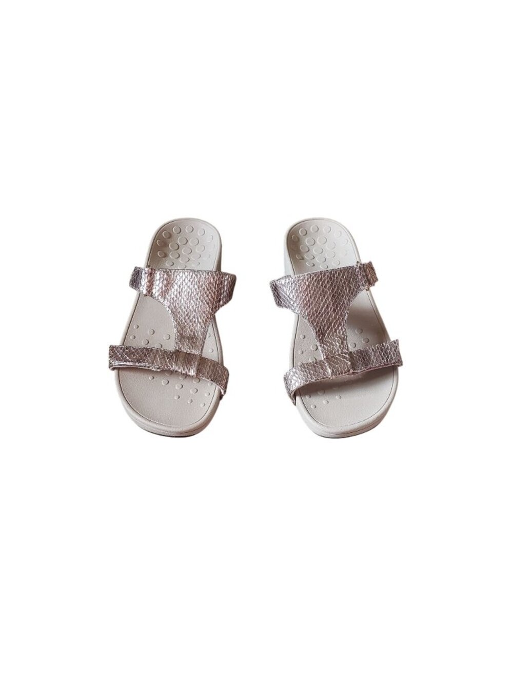 Vionic Womens Ellie Metallic Snake Print Slide Sandals Size 7 Arch Support
